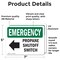 Signmission Propane Shutoff Switch (Left Arrow) With Symbol, 7 in W x Rectangle, Vinyl Decal OS-2PACK-EM-D-57-L-10414 - alternate 2